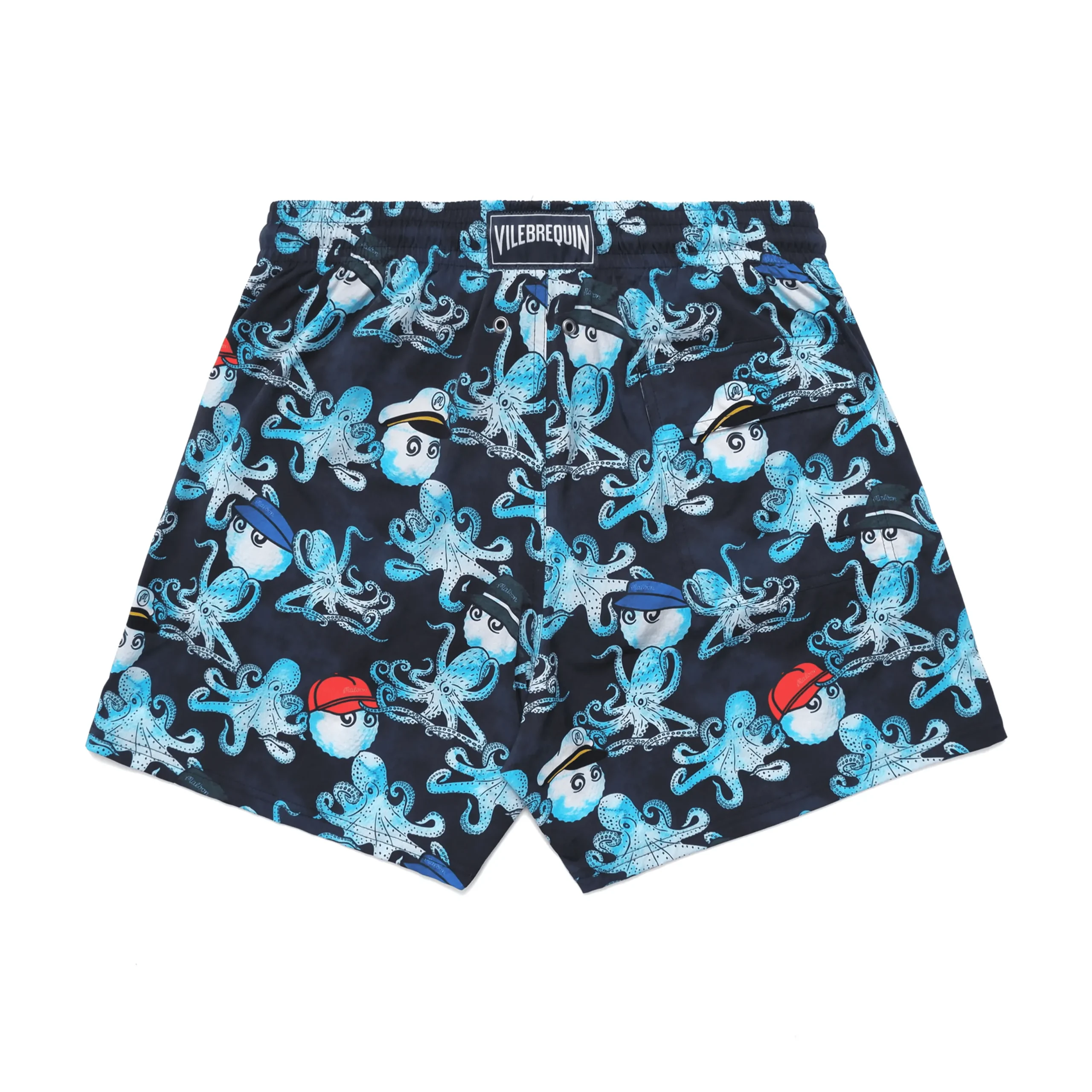 Discount Vilebrequin Men Stretch Swim Trunks - X Malbon Navy/Blue
