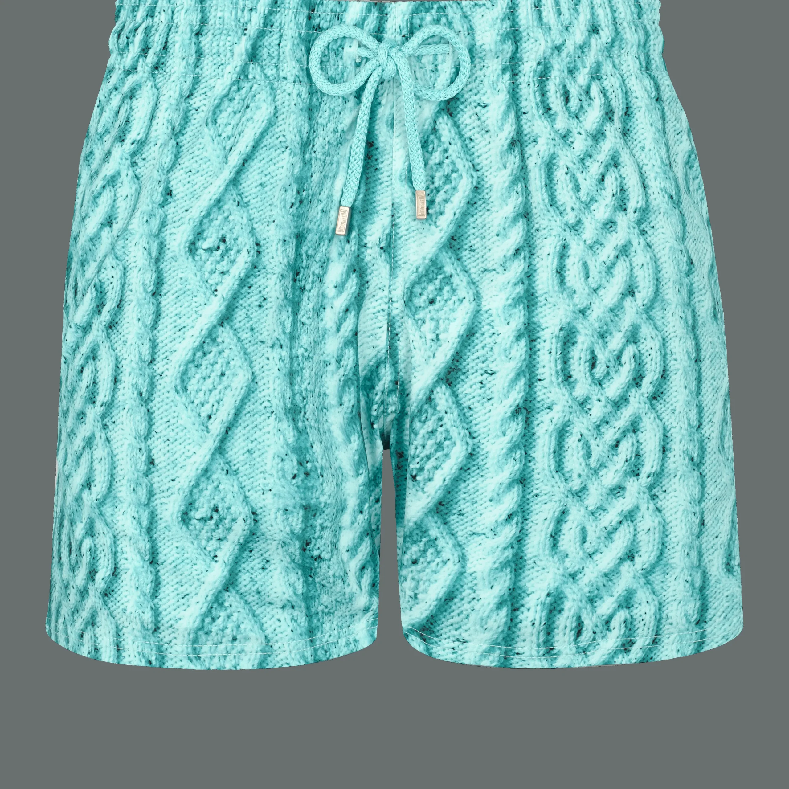 Outlet Vilebrequin Men Stretch Swim Trunks Aran Knit Thalassa/Blue