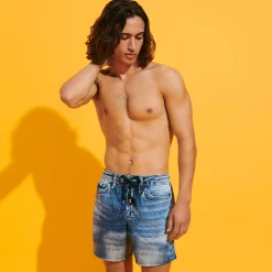 Cheap Vilebrequin Men Stretch Swim Trunks Denim Navy/Blue