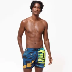 New Vilebrequin Men Stretch Swim Trunks Eternite - X Deux Femmes Noires Navy/Blue