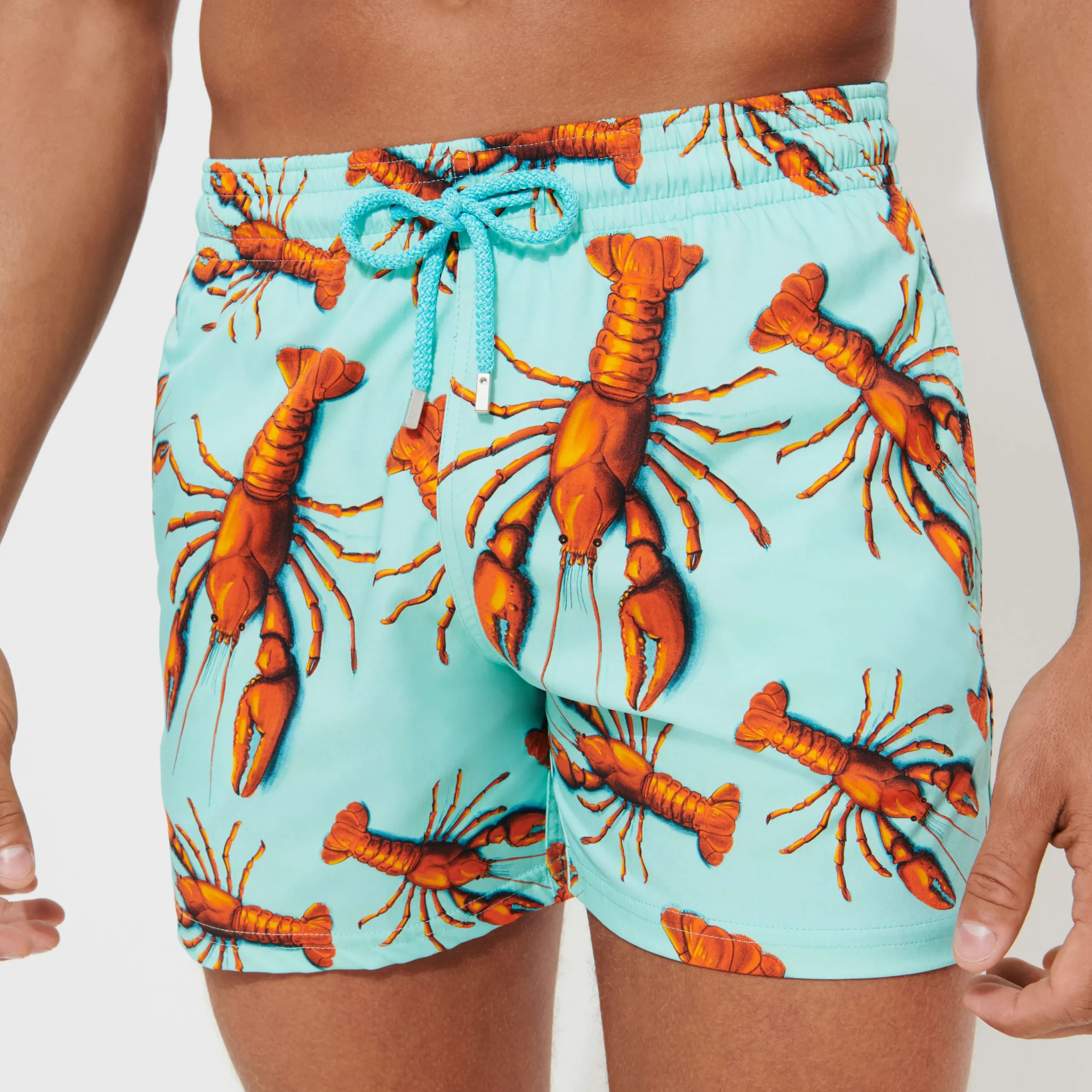 Best Vilebrequin Men Stretch Swim Trunks Lobster Lagoon/Blue