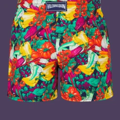 New Vilebrequin Men Stretch Swim Trunks Marche Provencal Navy/Blue
