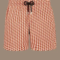 Best Sale Vilebrequin Men Stretch Swim Trunks Micro Mouettes Straw/Yellow