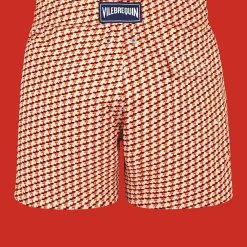 Best Sale Vilebrequin Men Stretch Swim Trunks Micro Mouettes Straw/Yellow