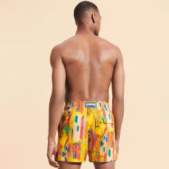 Best Sale Vilebrequin Men Stretch Swim Trunks Sunny Streets Sun/Yellow