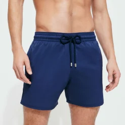 Hot Vilebrequin Men Stretch Swim Trunks Solid Navy/Blue