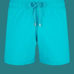Hot Vilebrequin Men Stretch Swim Trunks Solid Curacao/Blue