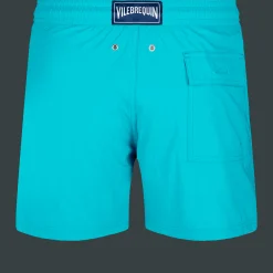 Hot Vilebrequin Men Stretch Swim Trunks Solid Curacao/Blue