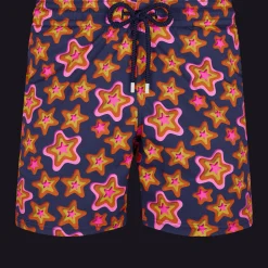 Clearance Vilebrequin Men Stretch Swim Trunks Stars Gift Navy/Blue