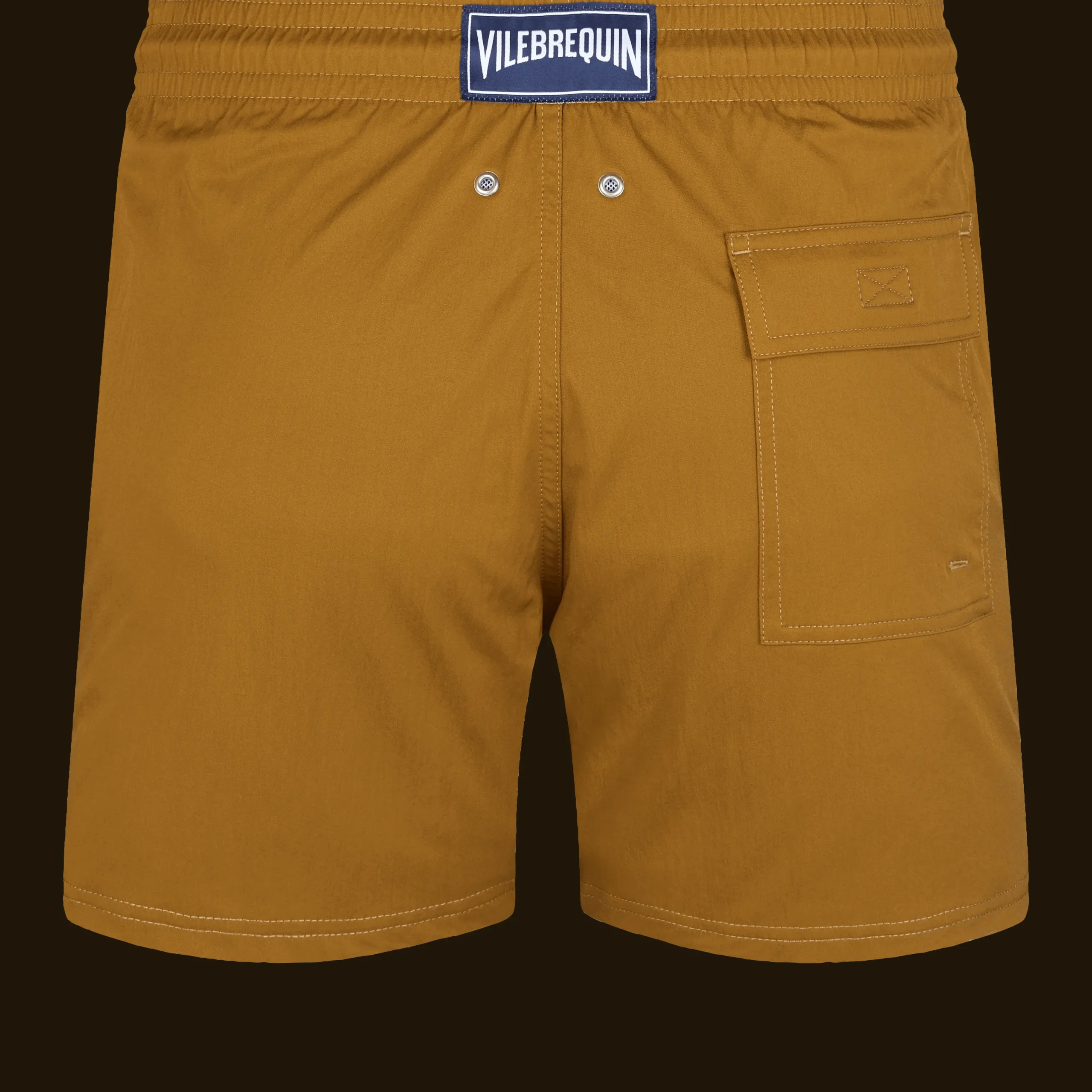 Online Vilebrequin Men Stretch Swim Trunks Solid Bark/Beige