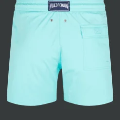 New Vilebrequin Men Stretch Swim Trunks Solid Lagoon/Blue