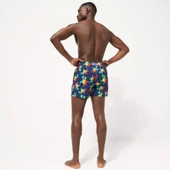 Discount Vilebrequin Men Stretch Swim Trunks Tortues Rainbow Multicolor - X Kenny Scharf Navy/Blue