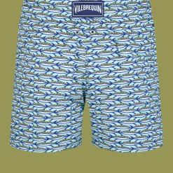 New Vilebrequin Men Stretch Swimwear Marbella Lagoon/Blue