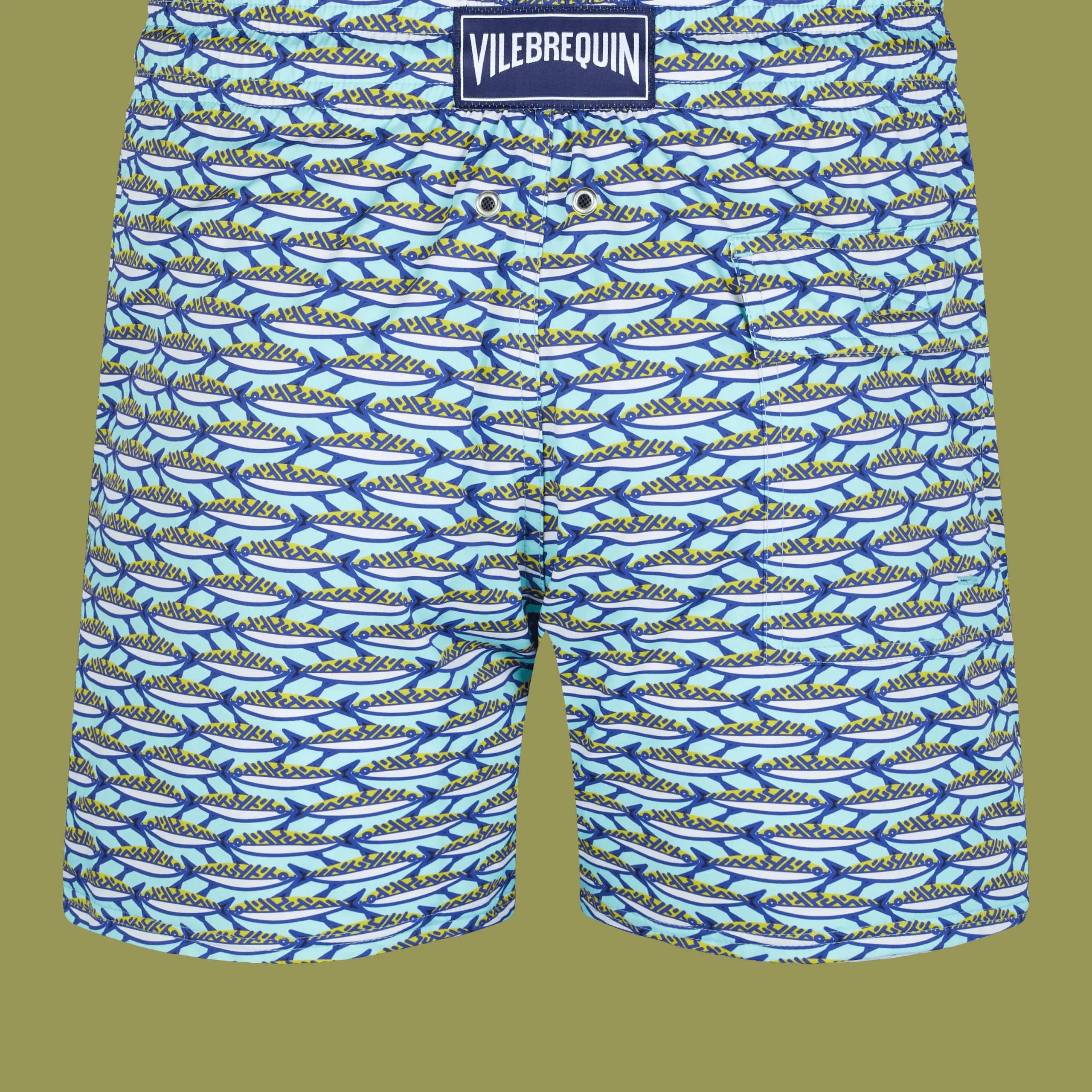 New Vilebrequin Men Stretch Swimwear Marbella Lagoon/Blue
