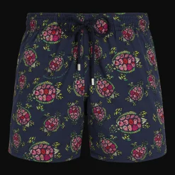 Outlet Vilebrequin Men Stretch Swimwear Provencal Turtles Navy/Blue