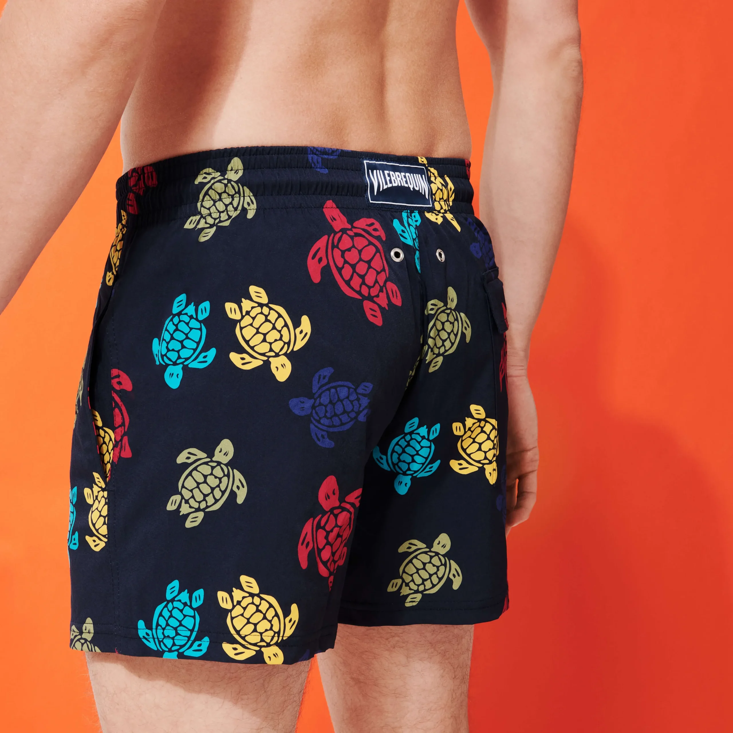 Best Sale Vilebrequin Men Stretch Swimwear Ronde Des Tortues Navy/Blue