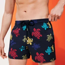 Best Sale Vilebrequin Men Stretch Swimwear Ronde Des Tortues Navy/Blue
