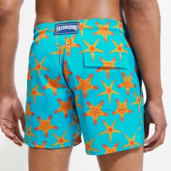 Store Vilebrequin Men Stretch Swimwear Starfish Dance Curacao/Blue