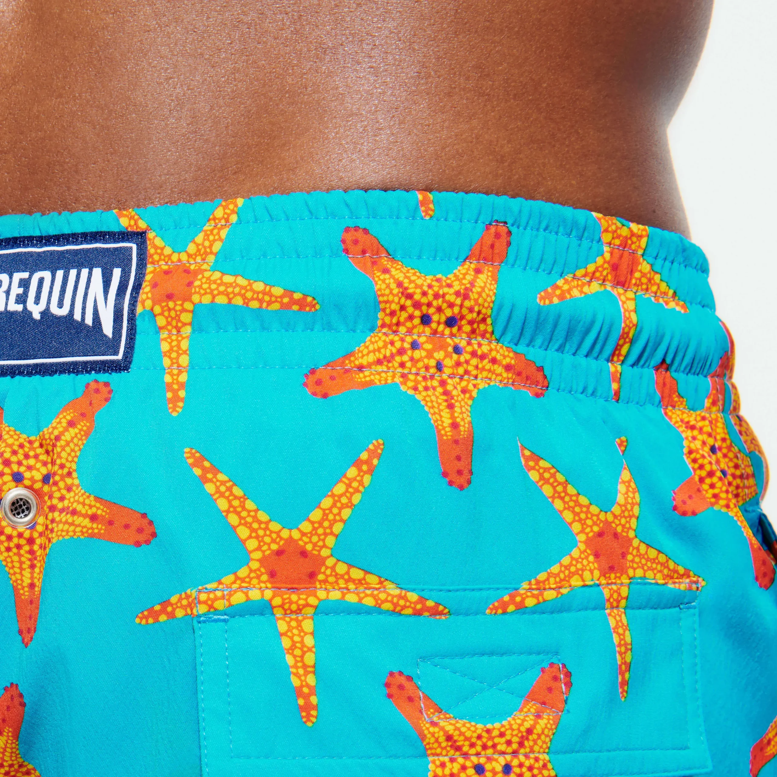 Store Vilebrequin Men Stretch Swimwear Starfish Dance Curacao/Blue
