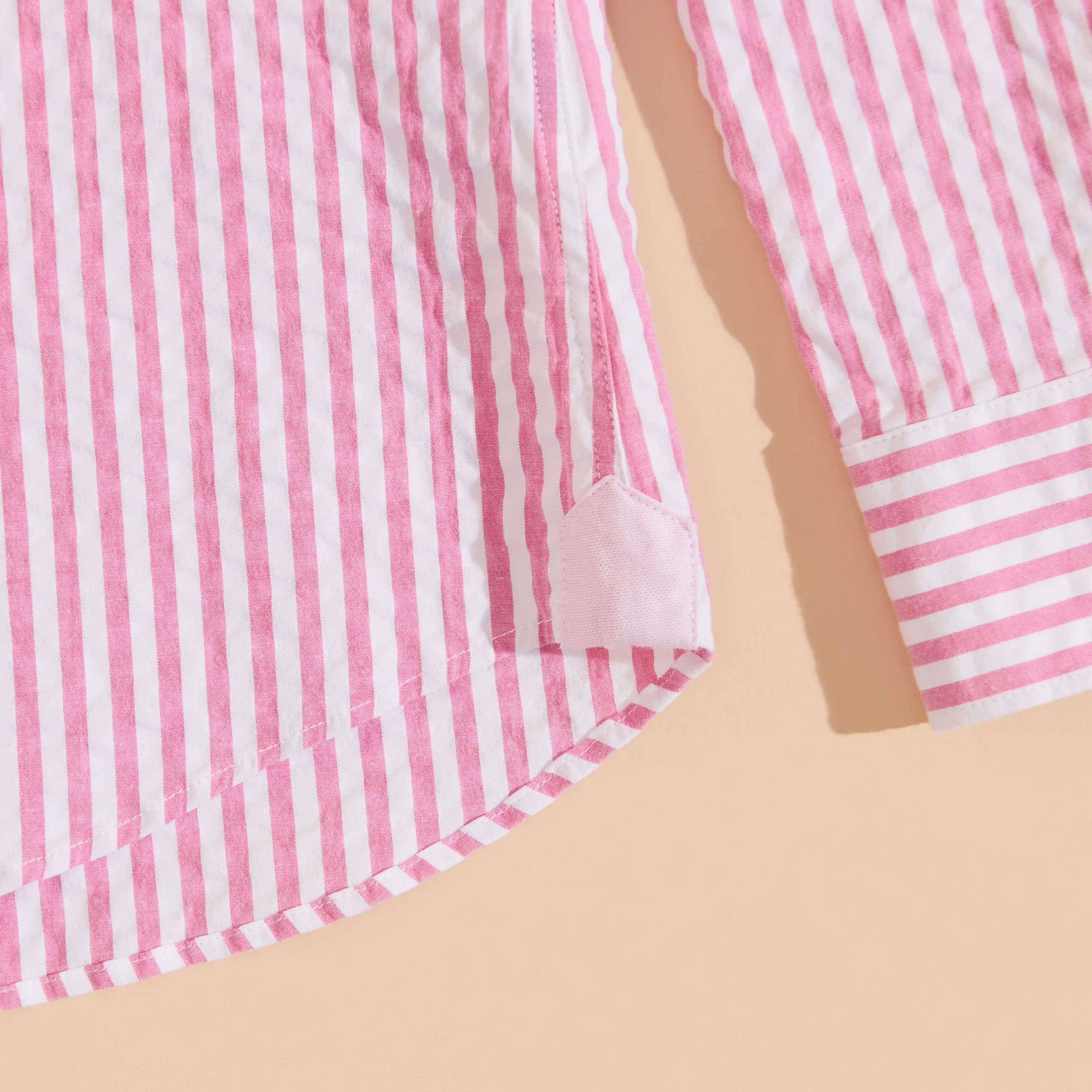 Online Vilebrequin Men Striped Seersucker Shirt Candy Pink/Pink