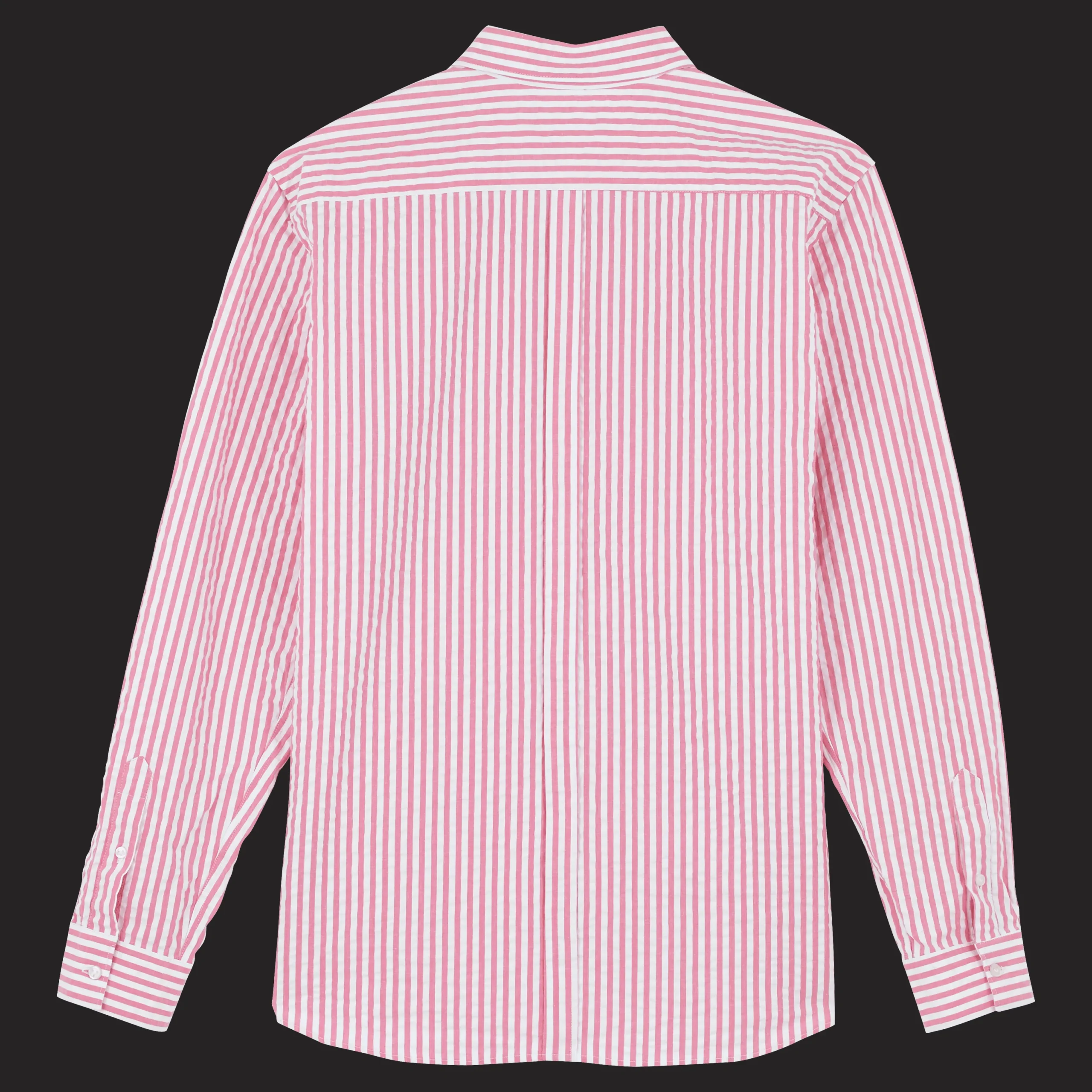 Online Vilebrequin Men Striped Seersucker Shirt Candy Pink/Pink