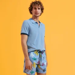 Online Vilebrequin Men Swim Shorts Ronde Des Tortues Multicolores Divine/Blue