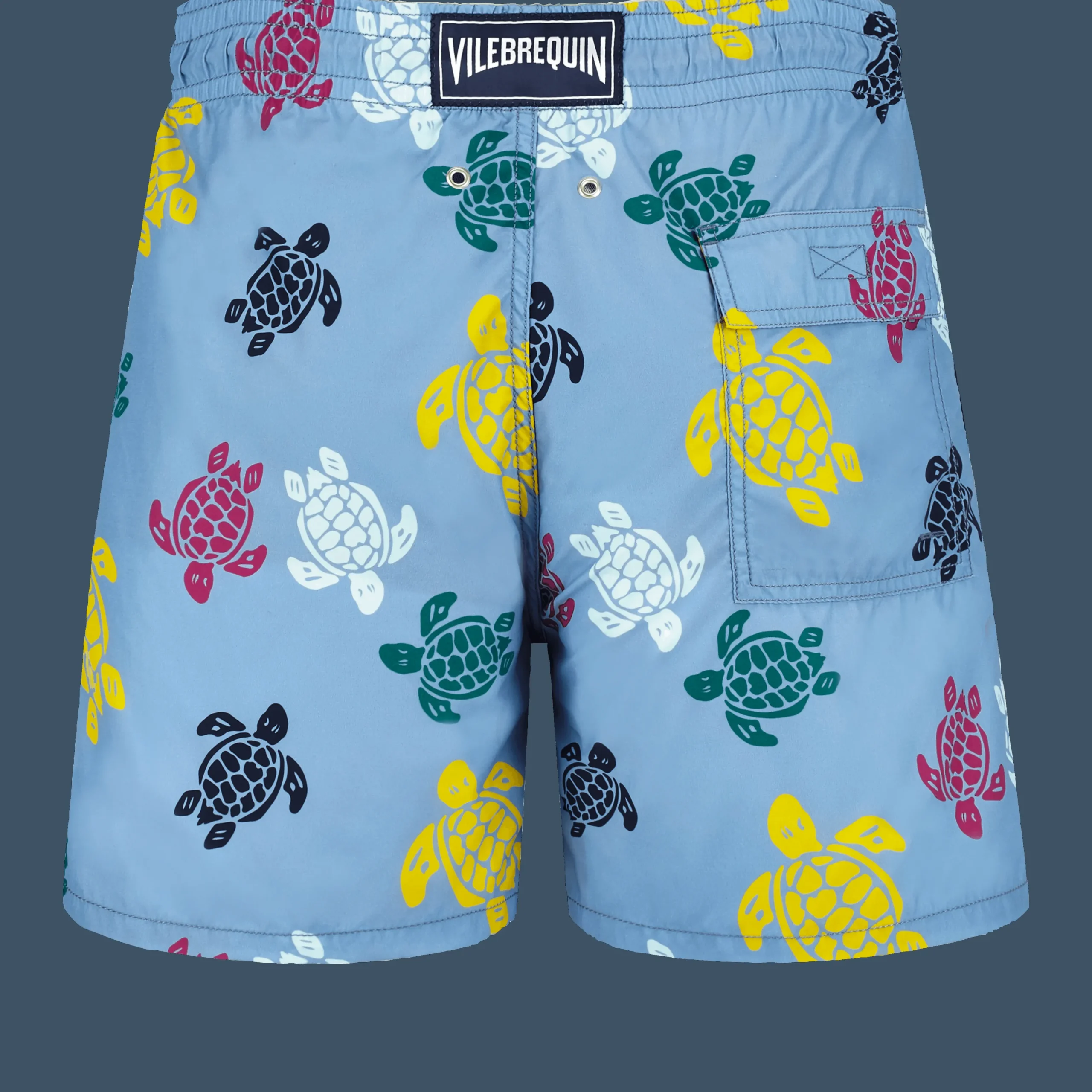 Online Vilebrequin Men Swim Shorts Ronde Des Tortues Multicolores Divine/Blue