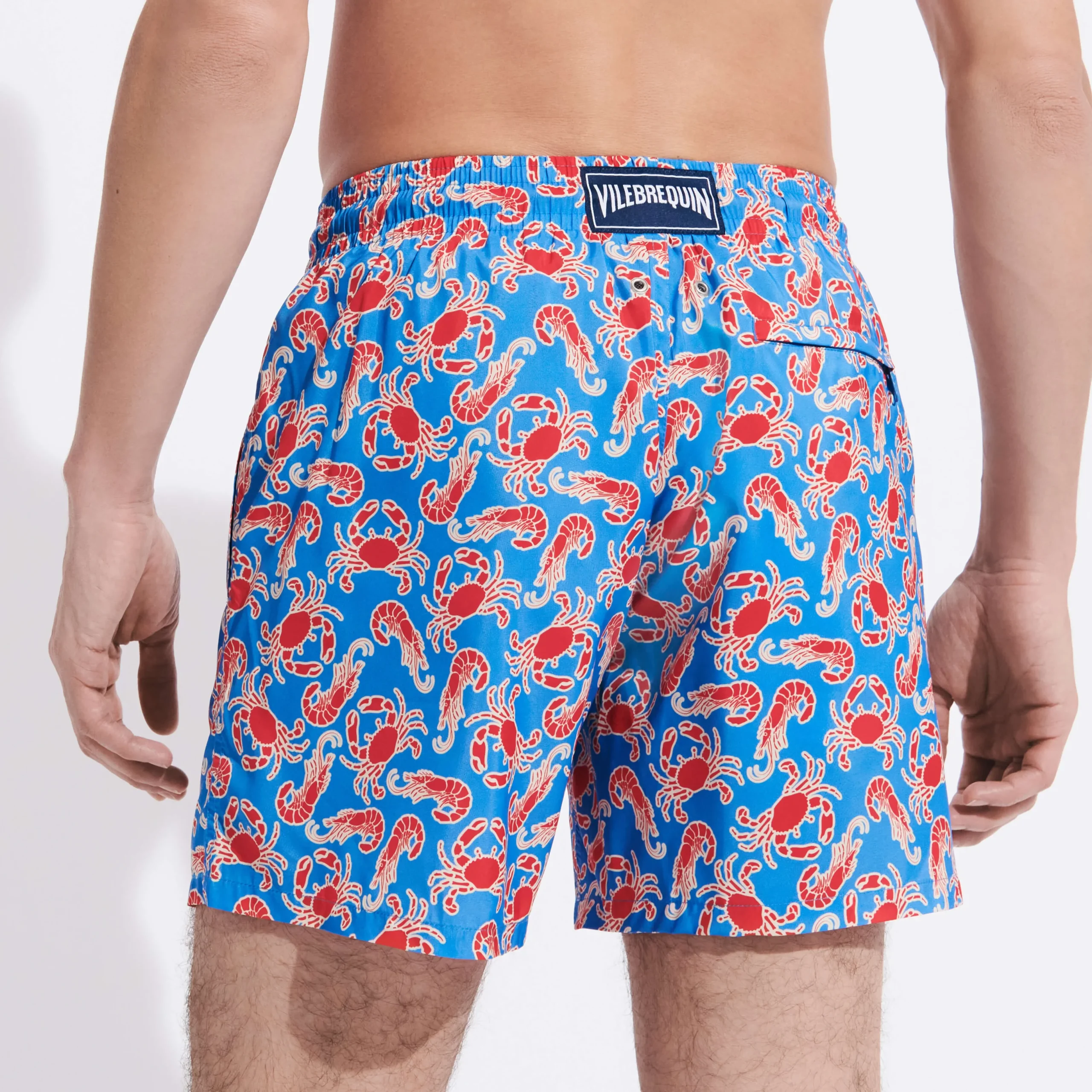 Flash Sale Vilebrequin Men Swim Shorts Ultra-Light And Packable Crabs & Shrimps Earthenware/Blue