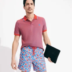 Flash Sale Vilebrequin Men Swim Shorts Ultra-Light And Packable Crabs & Shrimps Earthenware/Blue