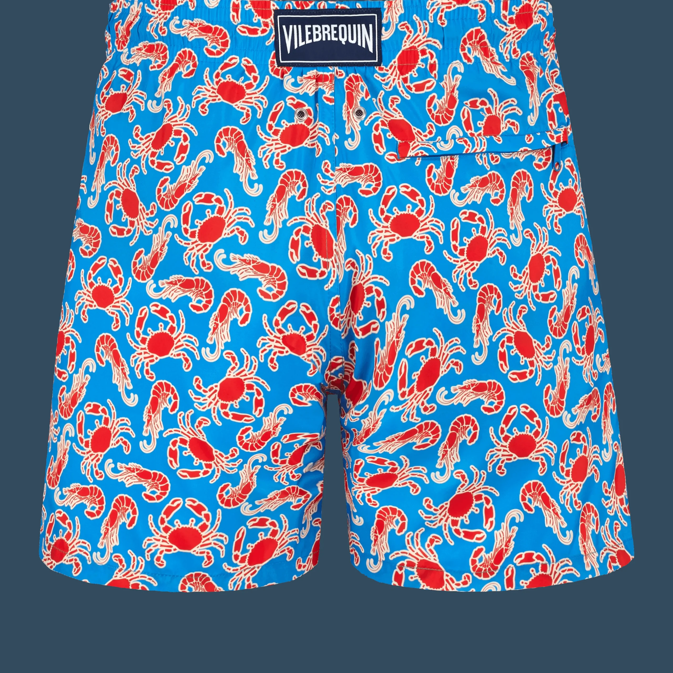 Flash Sale Vilebrequin Men Swim Shorts Ultra-Light And Packable Crabs & Shrimps Earthenware/Blue