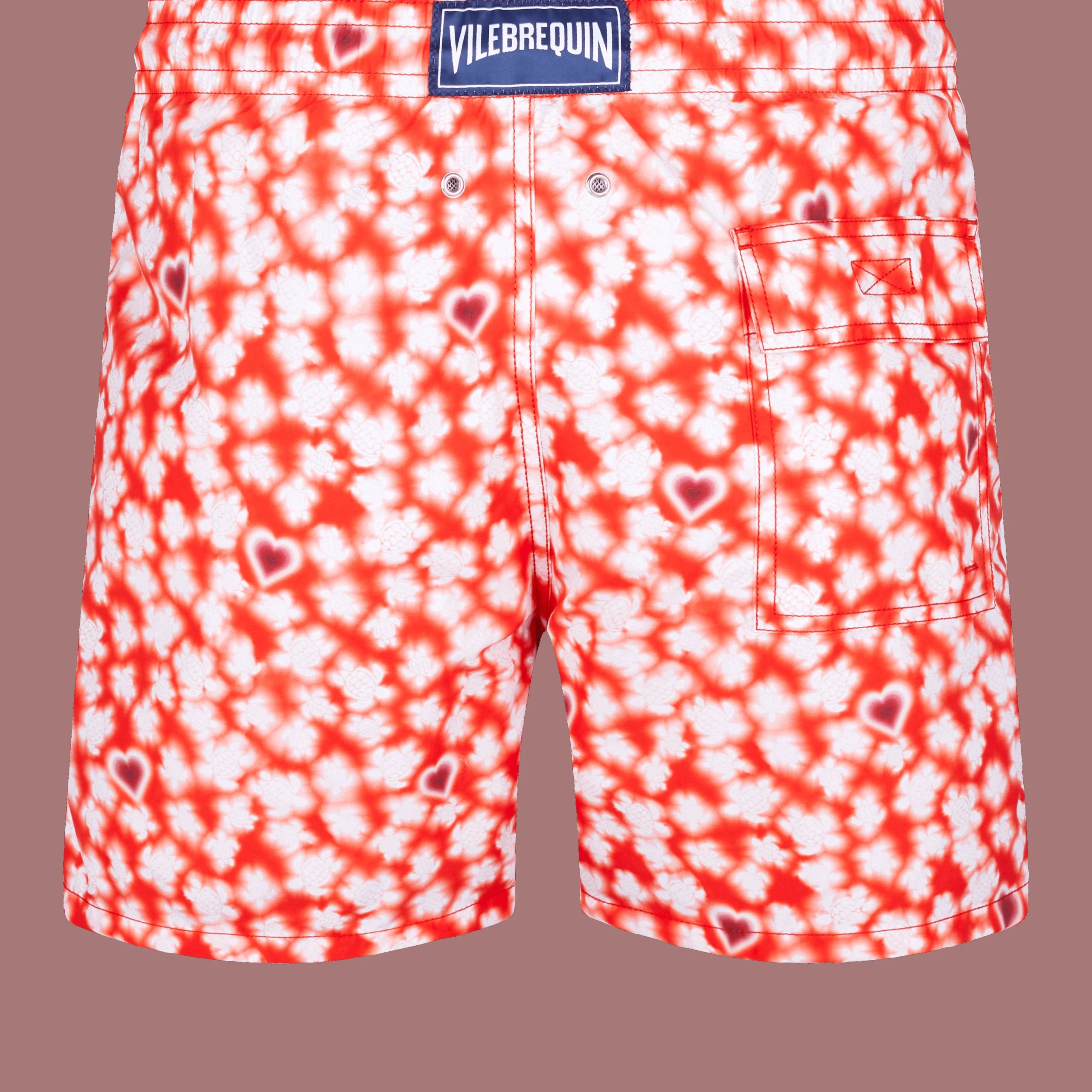 Fashion Vilebrequin Men Swim Trunks Attrape Coeur Poppy Red/Red
