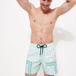 Sale Vilebrequin Men Swim Trunks Bandana - X Bape® Black Mint/Green