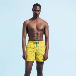 Best Vilebrequin Men Swim Trunks Embroidered Gulf Stream - Limited Edition Sunflower/Yellow