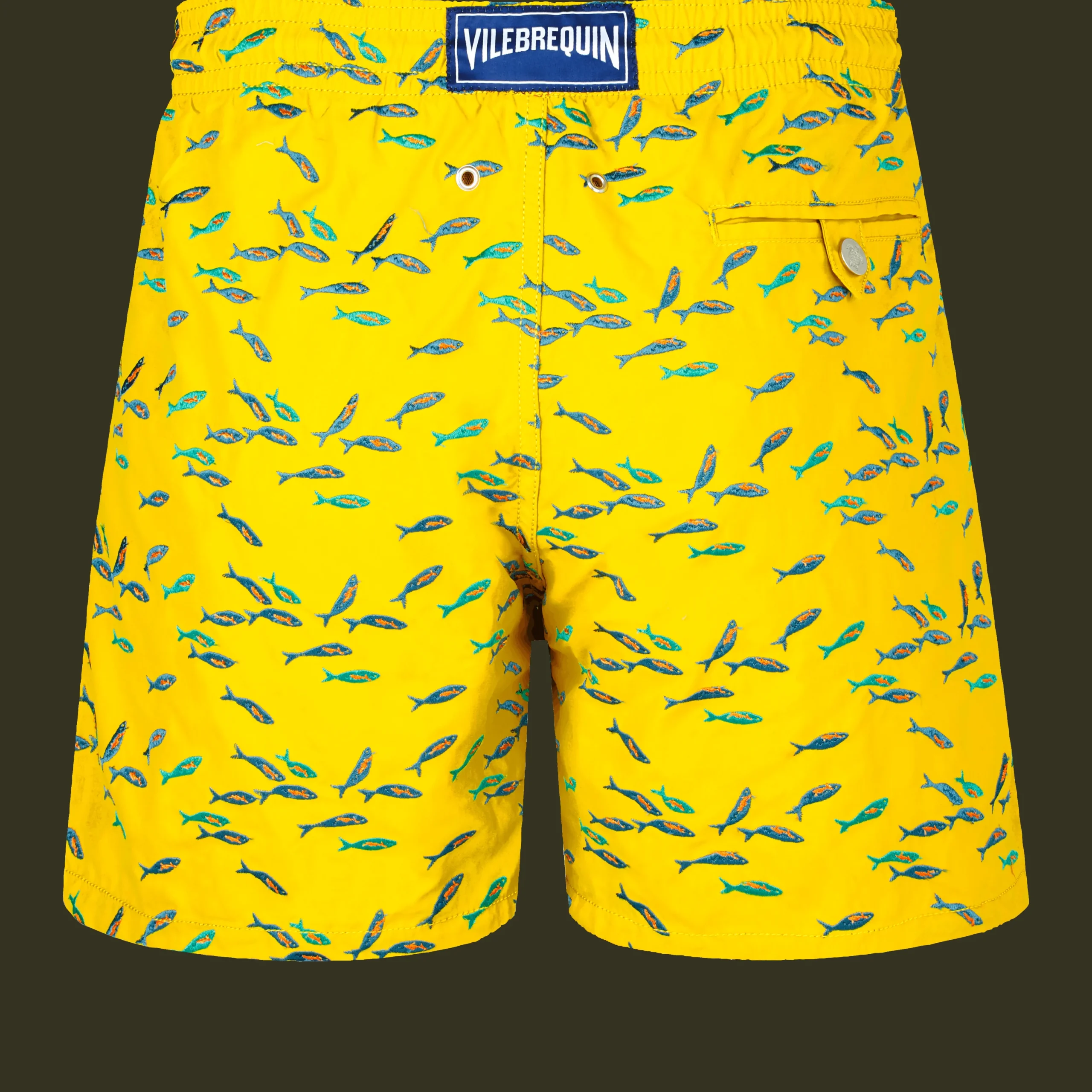 Best Vilebrequin Men Swim Trunks Embroidered Gulf Stream - Limited Edition Sunflower/Yellow