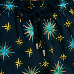 Discount Vilebrequin Men Swim Trunks Embroidered Sud - Limited Edition Navy/Blue