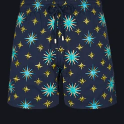 Discount Vilebrequin Men Swim Trunks Embroidered Sud - Limited Edition Navy/Blue