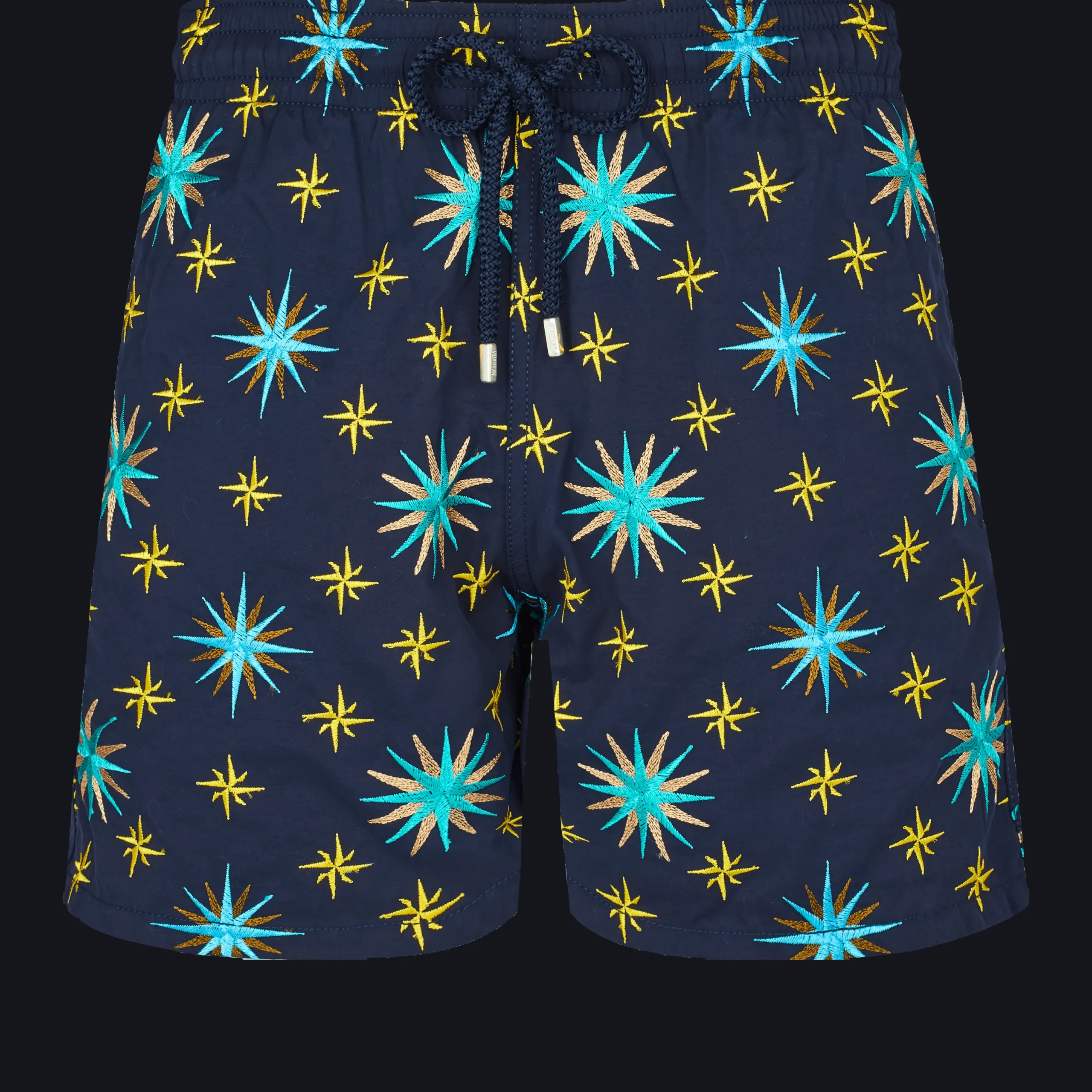 Discount Vilebrequin Men Swim Trunks Embroidered Sud - Limited Edition Navy/Blue