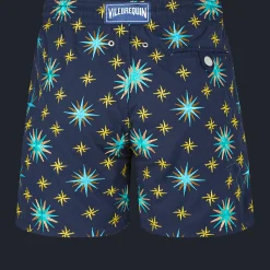 Discount Vilebrequin Men Swim Trunks Embroidered Sud - Limited Edition Navy/Blue