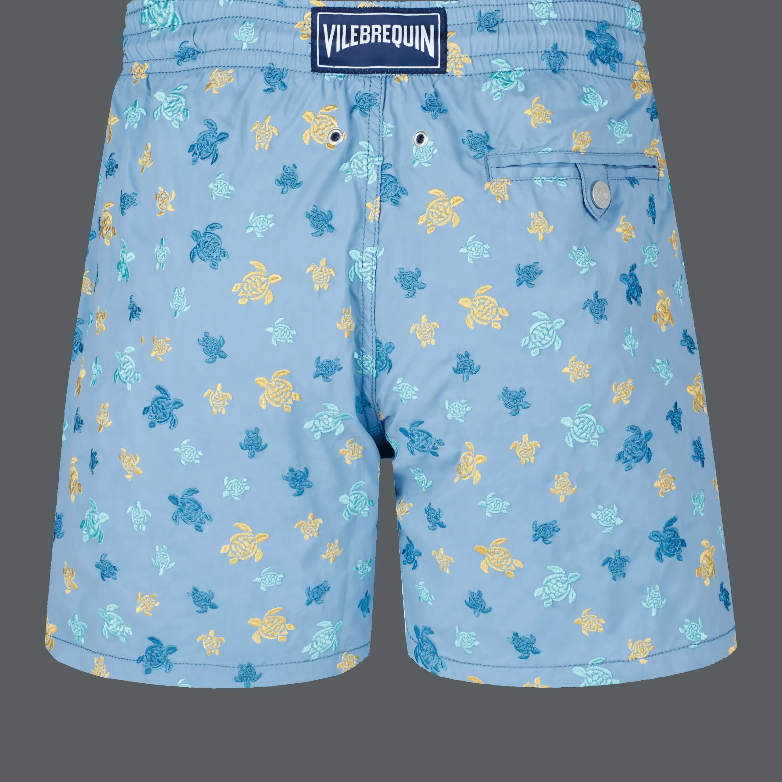Outlet Vilebrequin Men Swim Trunks Embroidered Micro Ronde Des Tortues Rainbow - Limited Edition Divine/Blue