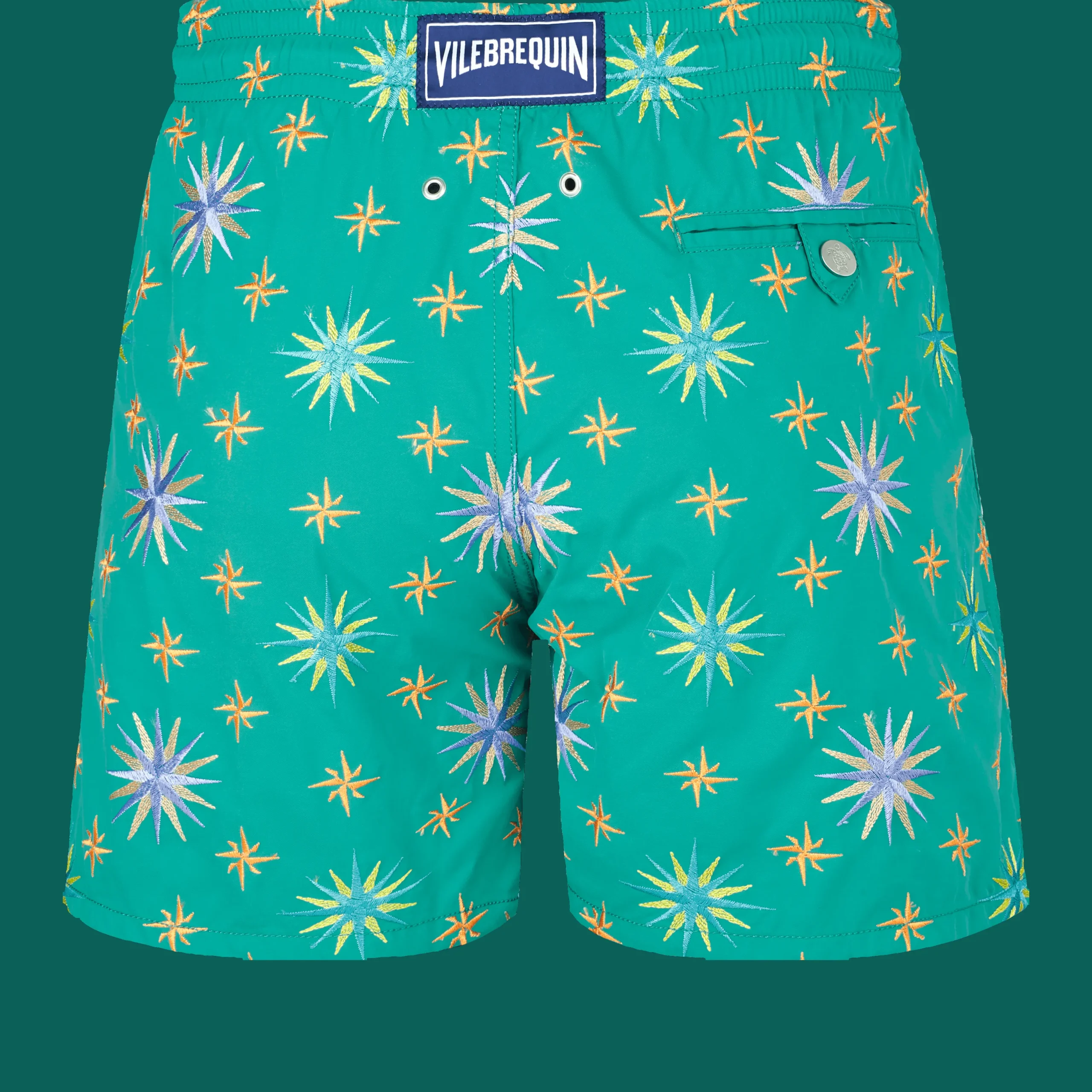 Store Vilebrequin Men Swim Trunks Embroidered Sud - Limited Edition Emerald/Green