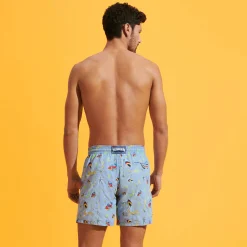 Best Sale Vilebrequin Men Swim Trunks Embroidered Naive Fish - Limited Edition Divine/Blue