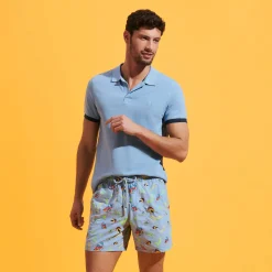 Best Sale Vilebrequin Men Swim Trunks Embroidered Naive Fish - Limited Edition Divine/Blue