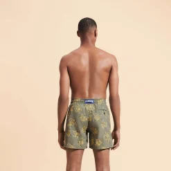 Best Sale Vilebrequin Men Swim Trunks Embroidered Vbq Turtles - Limited Edition Olivier/Green