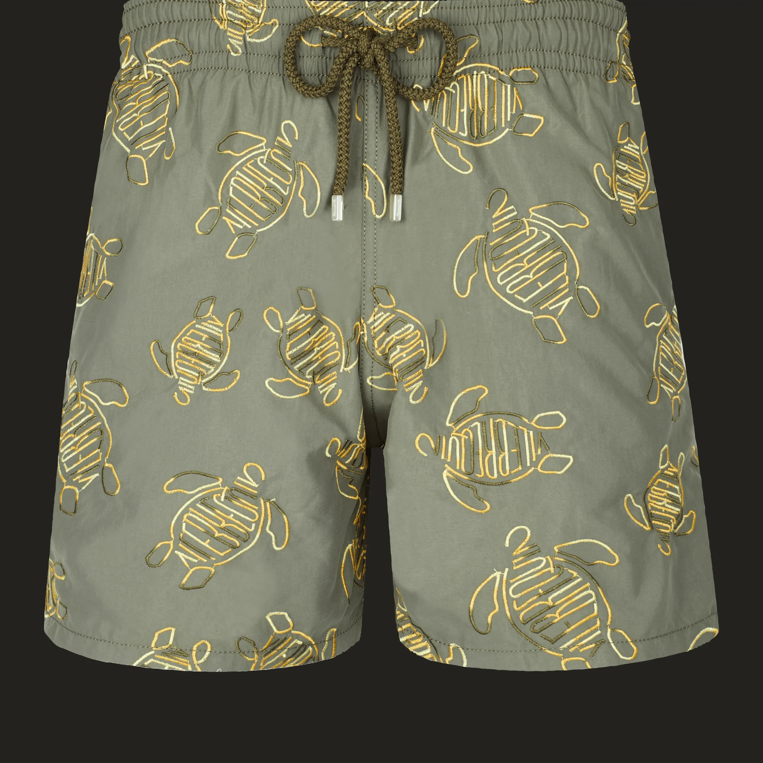Best Sale Vilebrequin Men Swim Trunks Embroidered Vbq Turtles - Limited Edition Olivier/Green