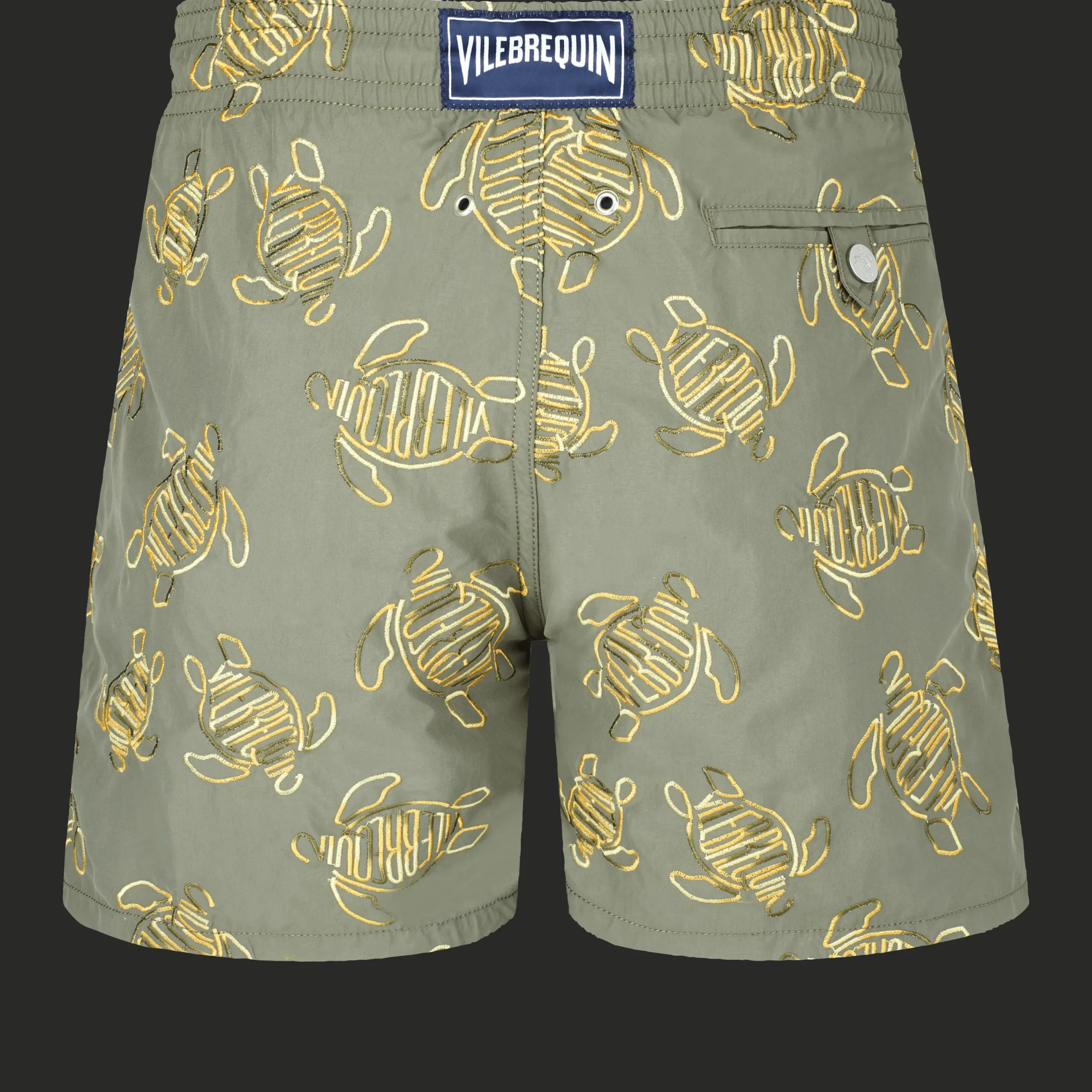 Best Sale Vilebrequin Men Swim Trunks Embroidered Vbq Turtles - Limited Edition Olivier/Green