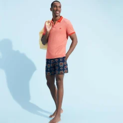 Discount Vilebrequin Men Swim Trunks Embroidered Poulpes Neon - Limited Edition Navy/Blue