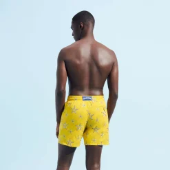 Flash Sale Vilebrequin Men Swim Trunks Embroidered Starfish Dance - Limited Edition Sunflower/Yellow