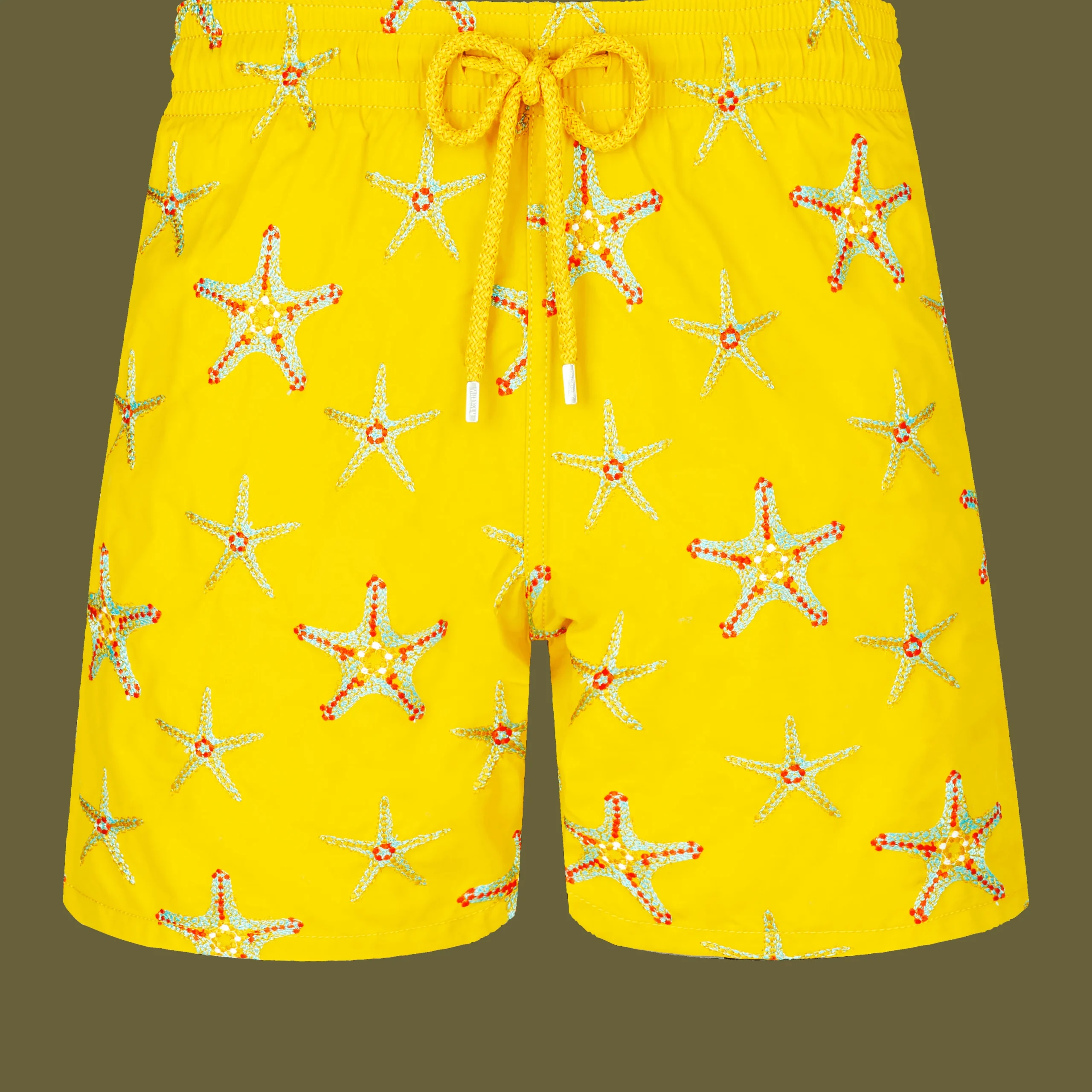 Flash Sale Vilebrequin Men Swim Trunks Embroidered Starfish Dance - Limited Edition Sunflower/Yellow