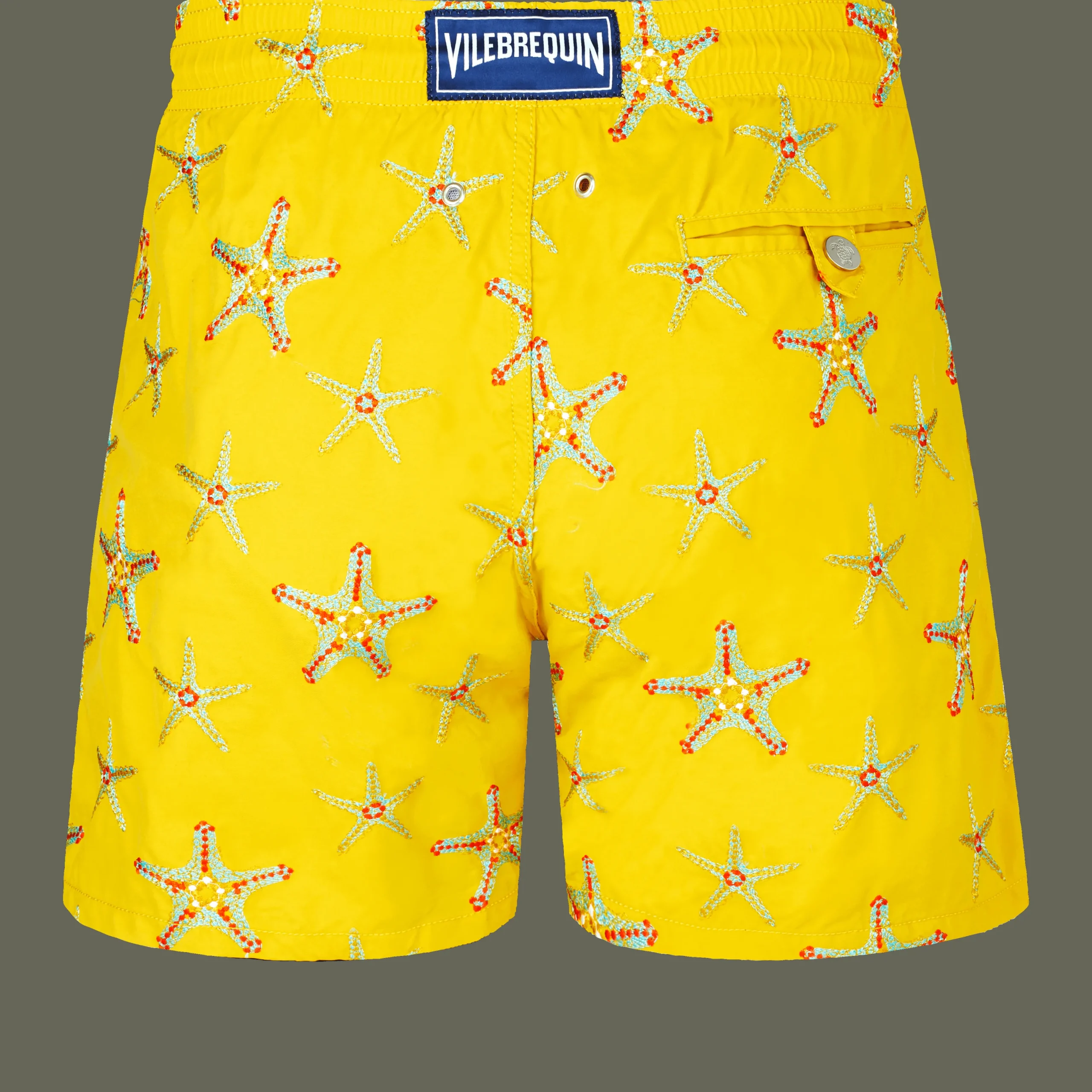 Flash Sale Vilebrequin Men Swim Trunks Embroidered Starfish Dance - Limited Edition Sunflower/Yellow