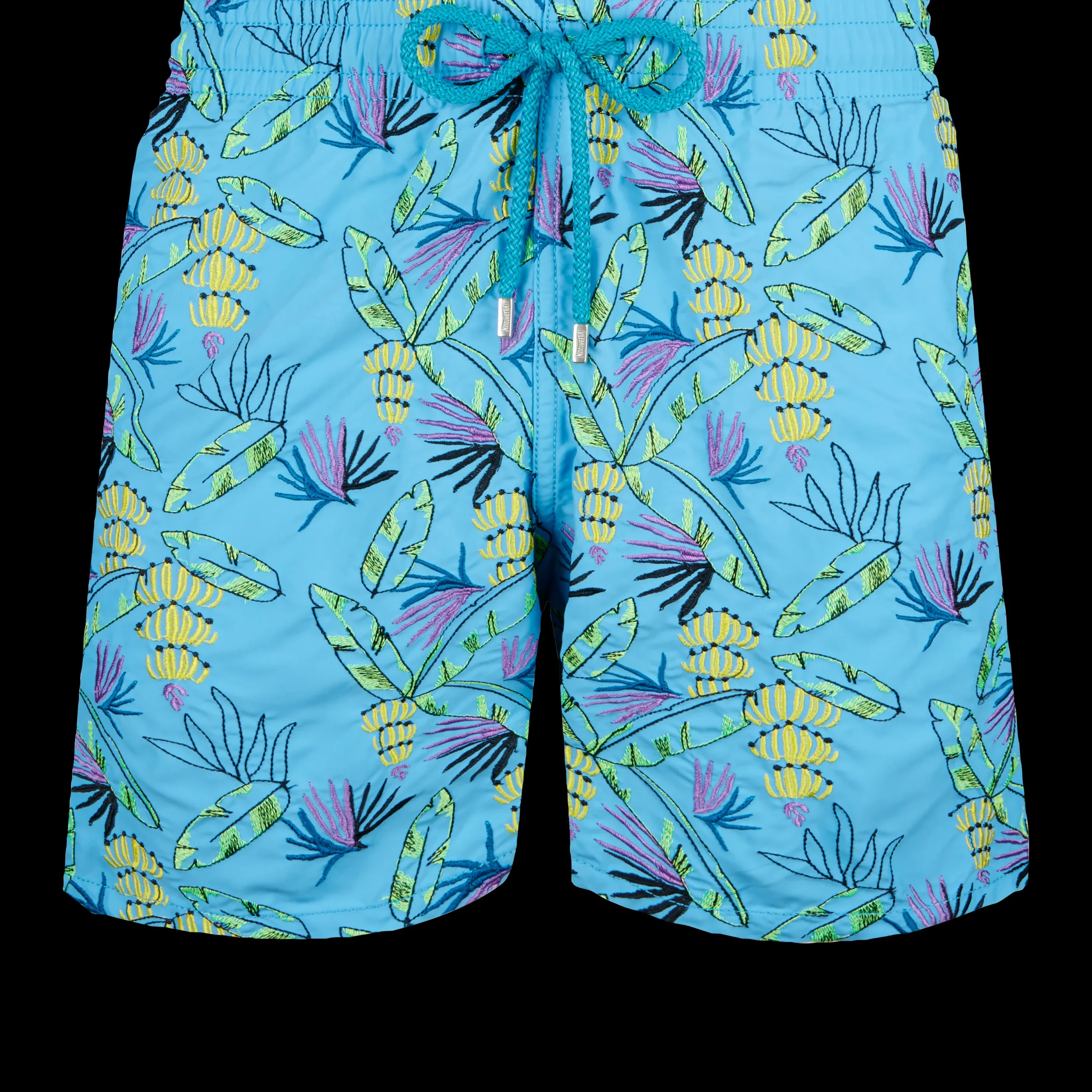 Cheap Vilebrequin Men Swim Trunks Embroidered Go Bananas - Limited Edition Jaipuy/Blue